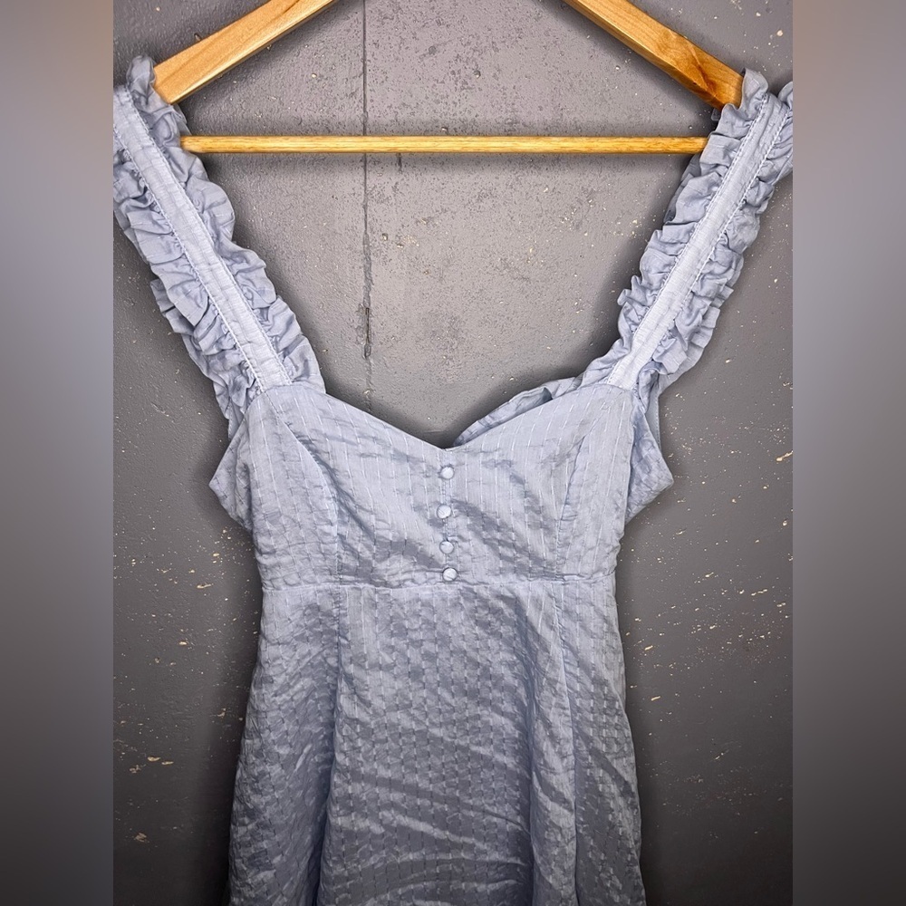 Lulus Effortlessly Darling Light Blue Tie-Back Ruffled Mini Dress (Small) - Picture 5 of 8